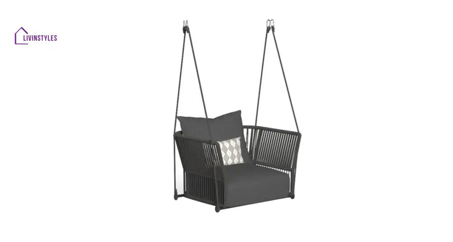 Afon Single Seater Hanging Swing Without Stand For Balcony Garden Swing - Grey - Swings