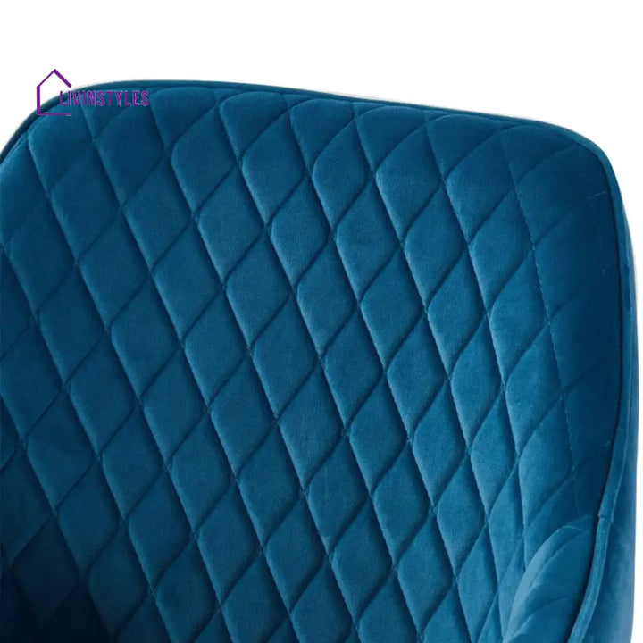 Agafia Velvet Dining Chair Blue Furniture