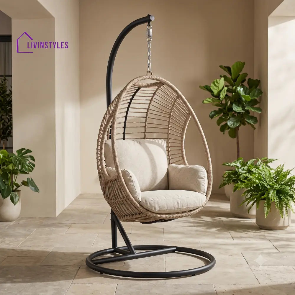 Agata Premium MS Frame with Powder Coated Outdoor Swing Chair with Stand