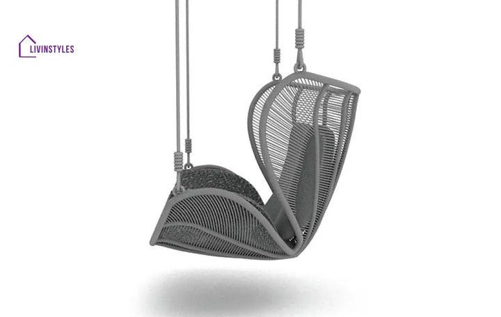 Agata Single Seater Hanging Swing Without Stand For Balcony Garden Swing (Dark Grey) - Swings