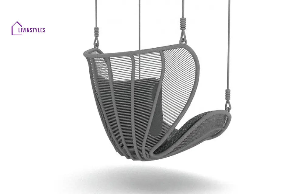 Agata Single Seater Hanging Swing Without Stand For Balcony Garden Swing (Dark Grey) - Swings