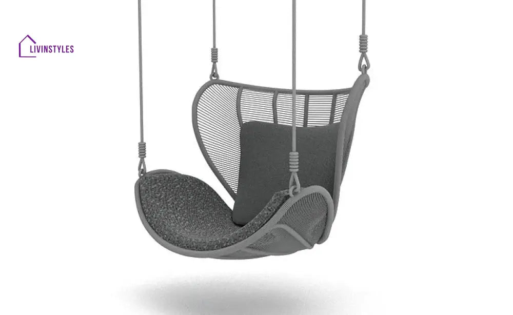 Agata Single Seater Hanging Swing Without Stand For Balcony Garden Swing (Dark Grey) - Swings