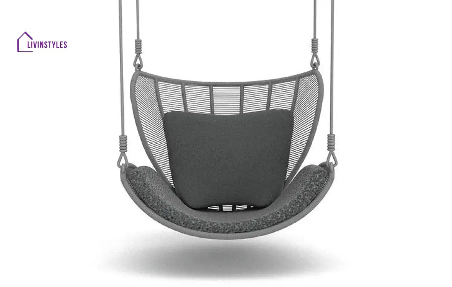 Agata Single Seater Hanging Swing Without Stand For Balcony Garden Swing (Dark Grey) - Swings