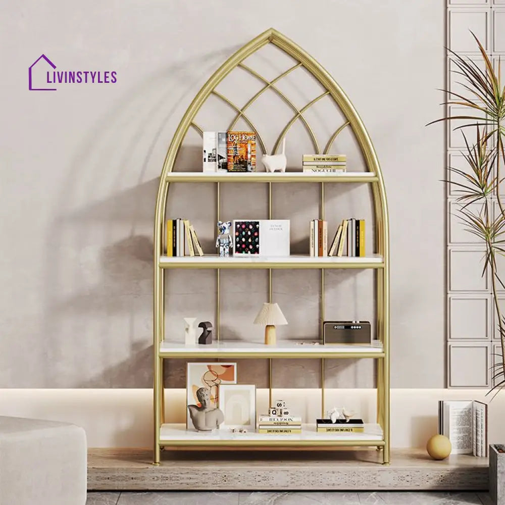 Agata Stainless Steel Bookshelves | Storage Shelves - Single