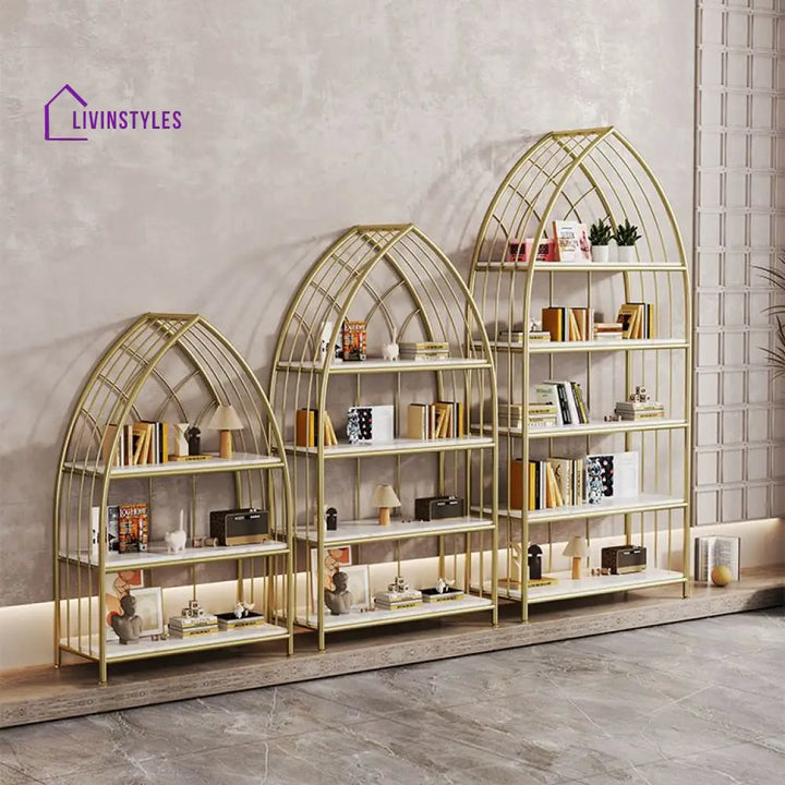 Agata Stainless Steel Bookshelves | Storage Shelves - Single