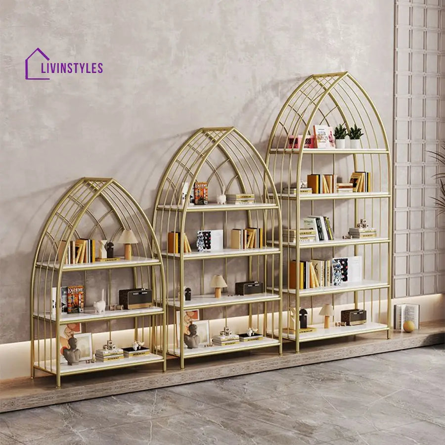Agata Stainless Steel Bookshelves | Storage Shelves - Single