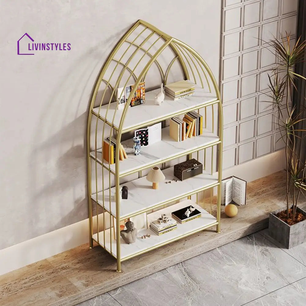 Agata Stainless Steel Bookshelves | Storage Shelves - Single