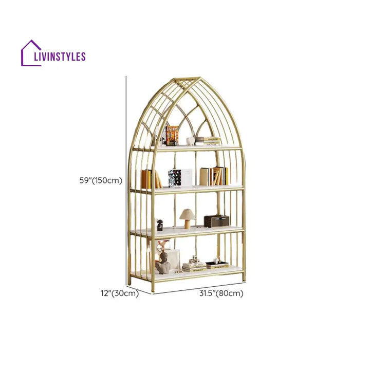 Agata Stainless Steel Bookshelves | Storage Shelves - Single