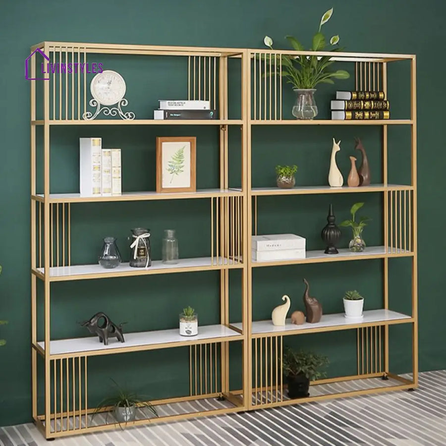 Agata Stainless Steel Frame Storage Shelves | Bookshelves
