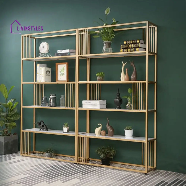 Agata Stainless Steel Frame Storage Shelves | Bookshelves