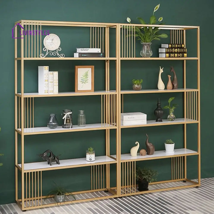 Agata Stainless Steel Frame Storage Shelves | Bookshelves