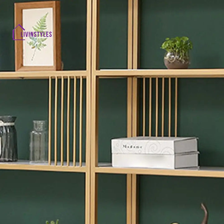 Agata Stainless Steel Frame Storage Shelves | Bookshelves