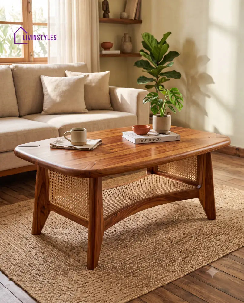 Agathe Wooden Coffee Table for Living Room | Tea Table | Teapoy | Center table