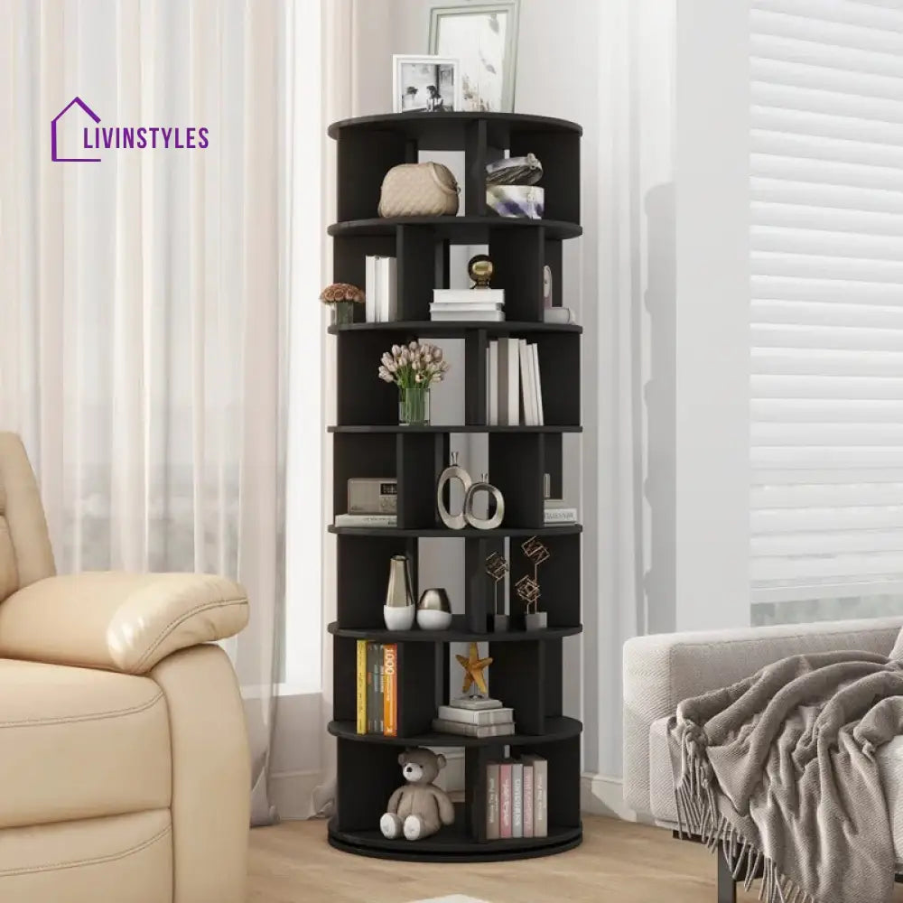 Aglaya Engineered Wood Rotating Shoe Rack for Home