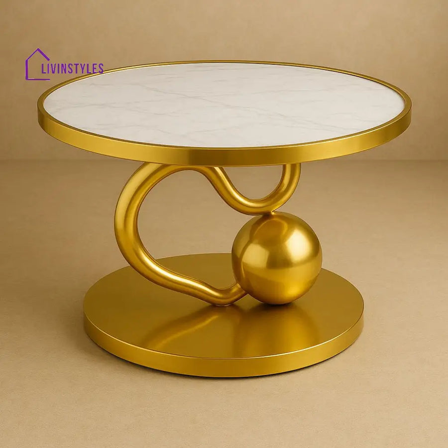 Aglaya Stainless Steel Gold Finish Coffee Table for Living Room