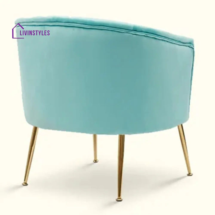 Agnia Royal Velvet Accent Chair Sky Blue Furniture