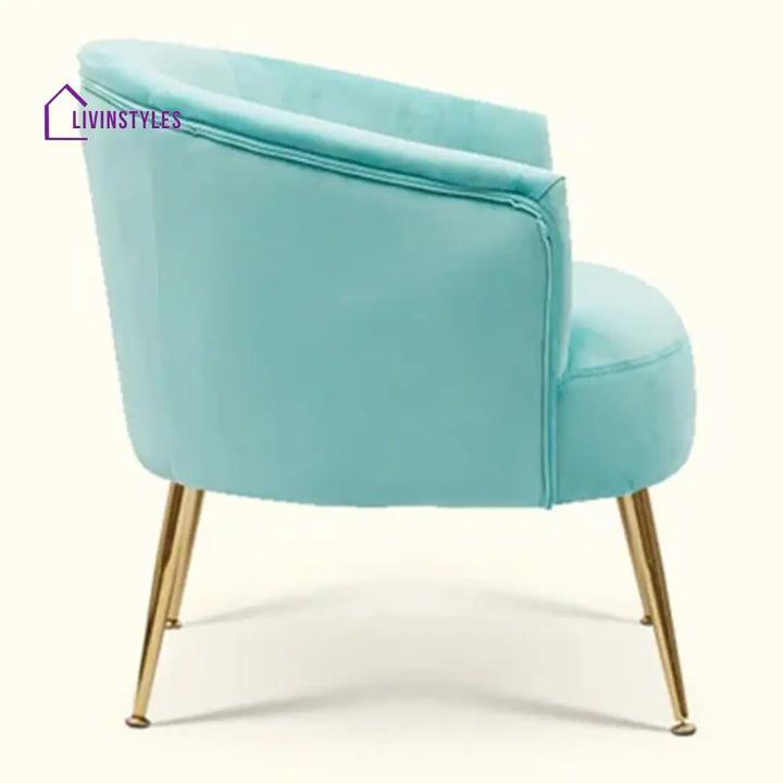 Agnia Royal Velvet Accent Chair Sky Blue Furniture