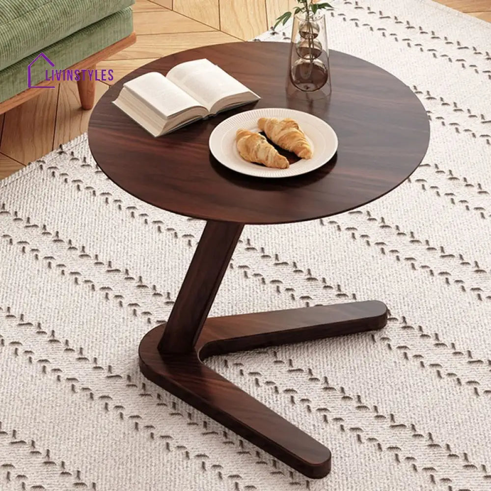 Ahan Solid Wood Side Table | Laptop Table | C Shaped Table