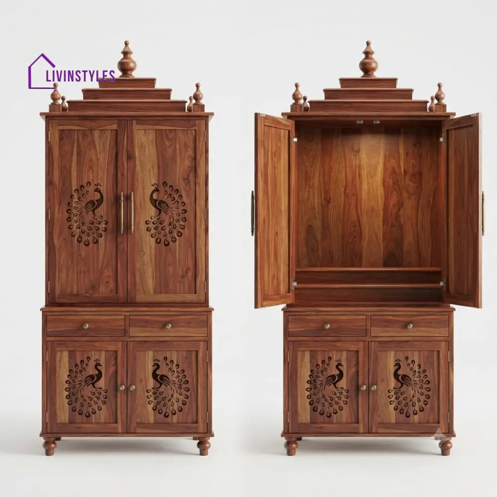 Ahana Premium Solid Wood Home Temple | Pooja Mandir for Home