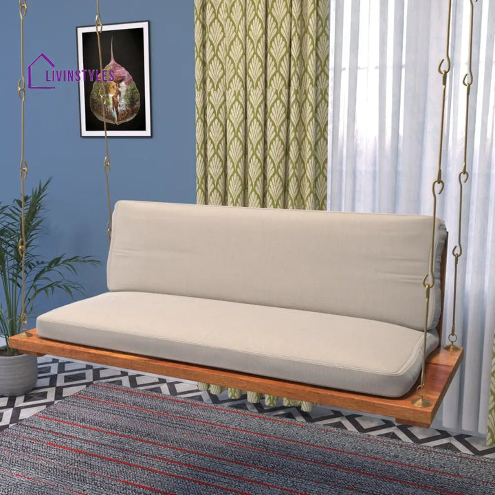 Ahana Sweden Soft Touch Upholstery Wooden Swing for Home Swing