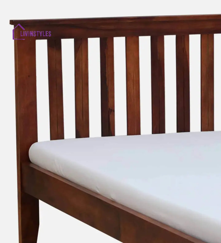 Ahmad Sheesham Wood Queen Size Bed In Honey Finish