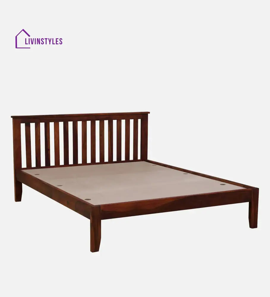 Ahmad Sheesham Wood Queen Size Bed In Honey Finish