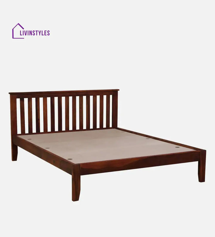 Ahmad Sheesham Wood Queen Size Bed In Honey Finish