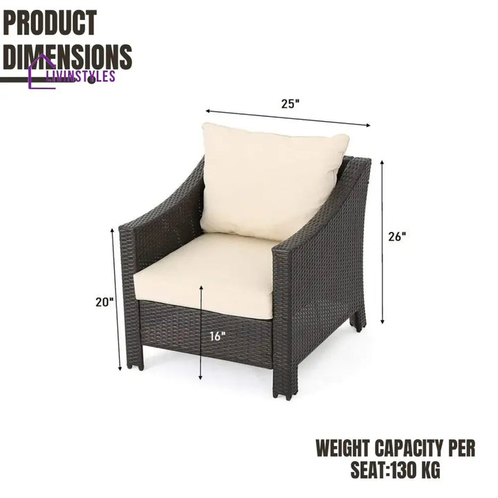 Ai Diya 1-Piece Outdoor Wicker Single Seater Sofa - Sofa Set