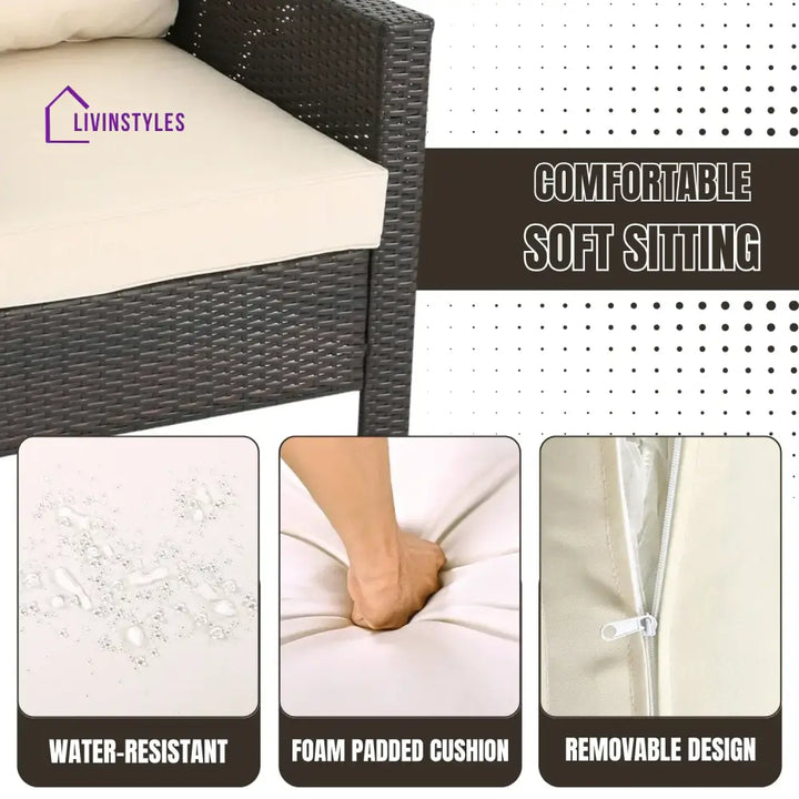 Ai Diya 1-Piece Outdoor Wicker Single Seater Sofa - Sofa Set