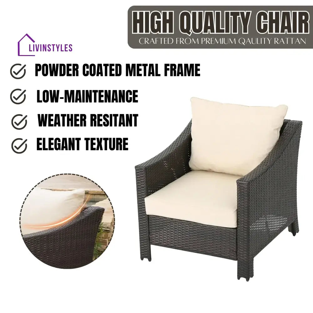 Ai Diya 1-Piece Outdoor Wicker Single Seater Sofa - Sofa Set