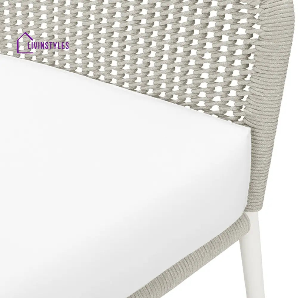 Aid Outdoor Patio Seating Set Single Chair and 1 Side Table Set (Grey) Braided & Rope - Coffee Table Sets