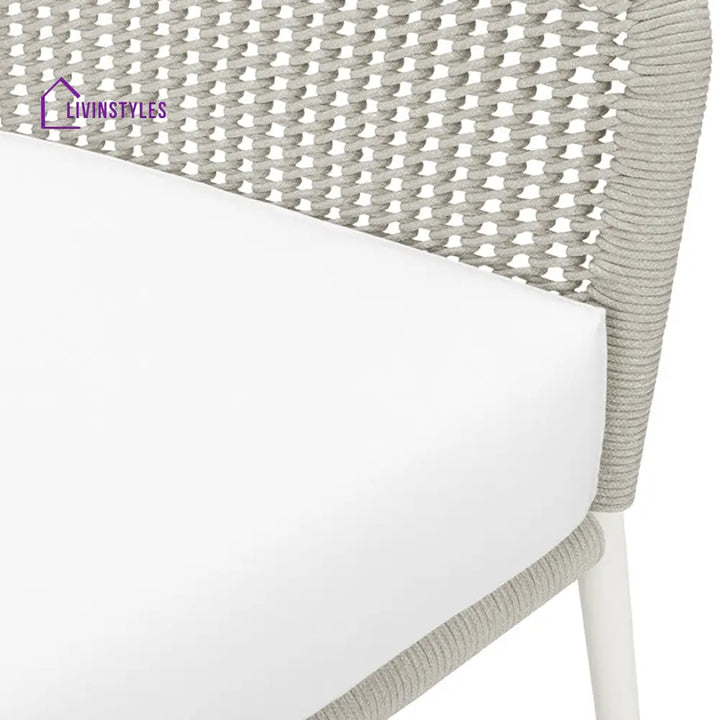 Aid Outdoor Patio Seating Set Single Chair and 1 Side Table Set (Grey) Braided & Rope - Coffee Table Sets