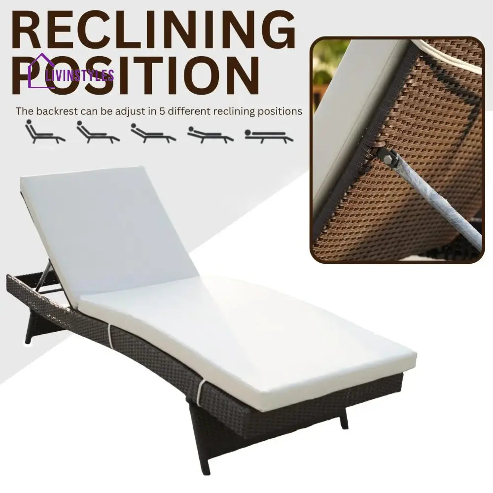 Aiko All-Weather HDPE Wicker Outdoor Chaise Lounge Chair Set of 2 - Lounger Set
