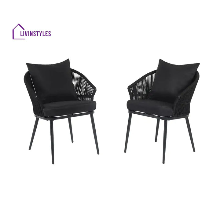 Aina Outdoor Patio Seating Set 2 Chairs Set Braid & Rope - Coffee Table Sets
