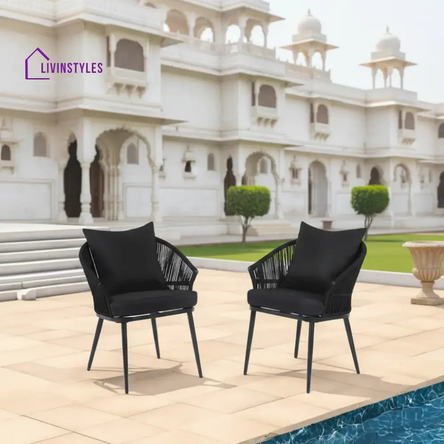 Aina Outdoor Patio Seating Set 2 Chairs Set Braid & Rope - Coffee Table Sets