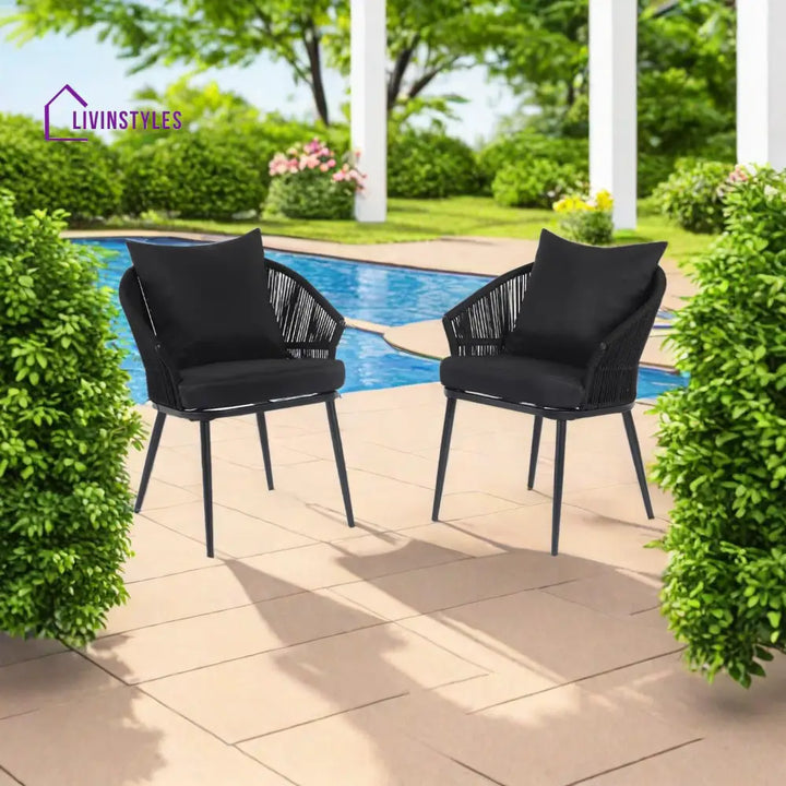 Aina Outdoor Patio Seating Set 2 Chairs Set Braid & Rope - Coffee Table Sets