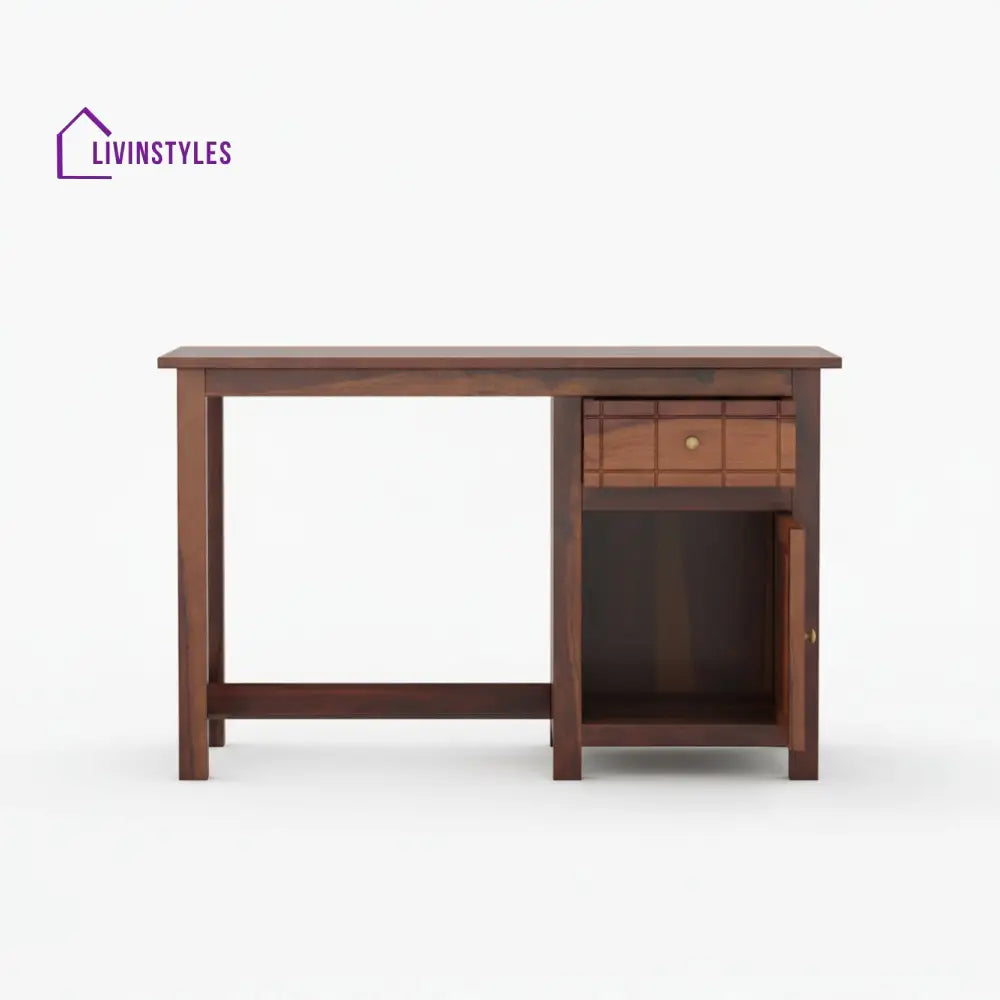 Ainhoa sheesham wood study table with drawer and storage