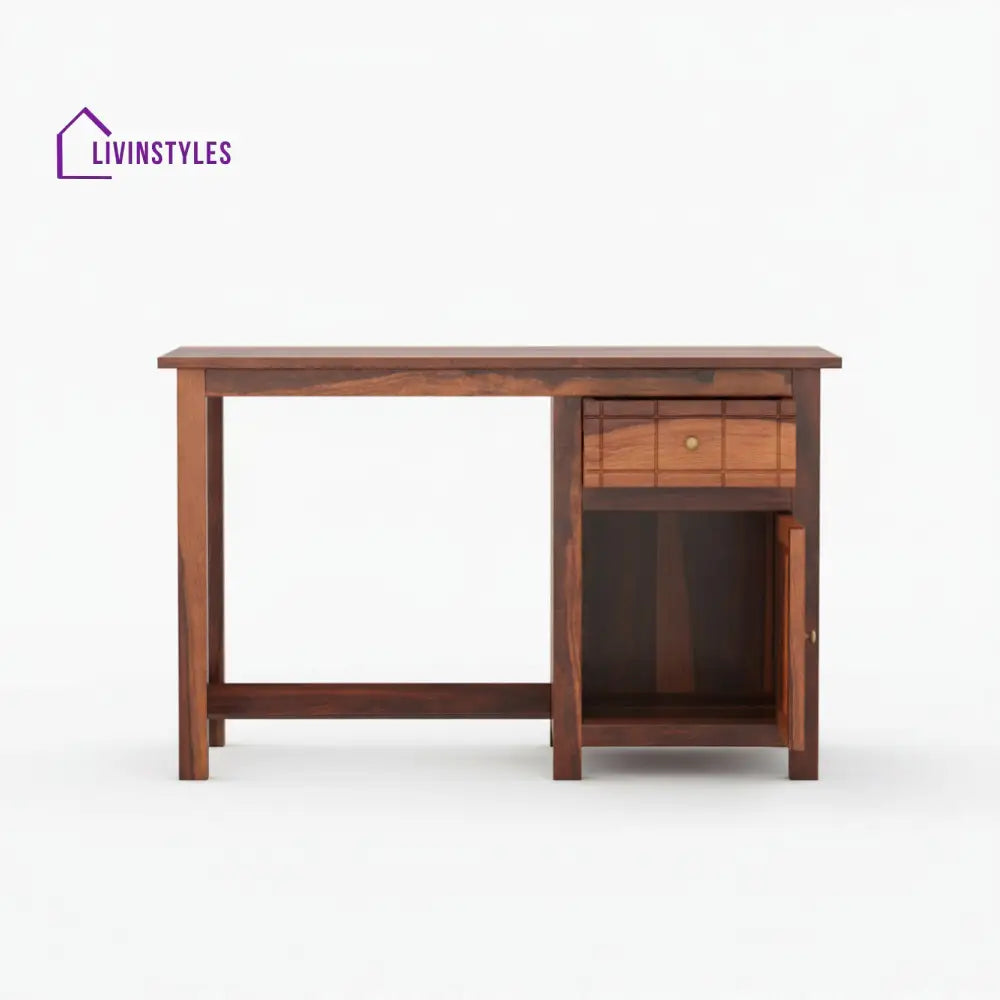 Ainhoa sheesham wood study table with drawer and storage