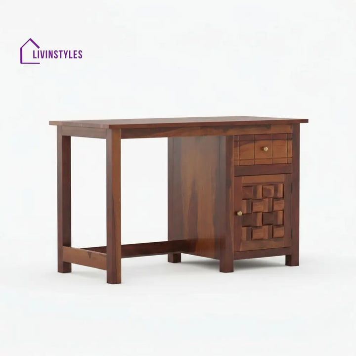 Ainhoa sheesham wood study table with drawer and storage