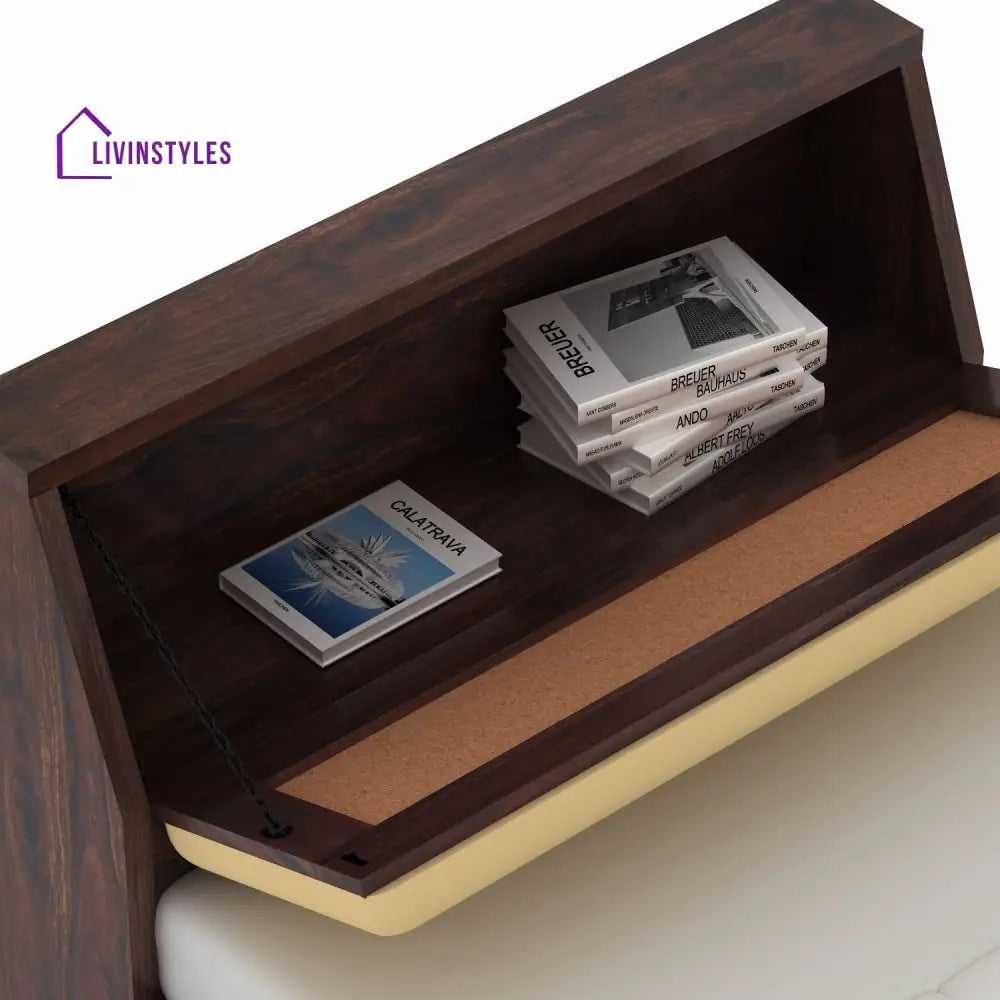 Ainhoa Solid Sheesham Wood Single Bed Without Storage (Walnut Finish) Bed