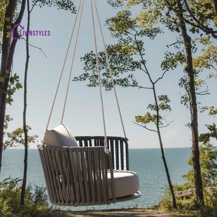 Airmood Single Seater Hanging Swing Without Stand For Balcony Garden Swing (Grey) - Swings