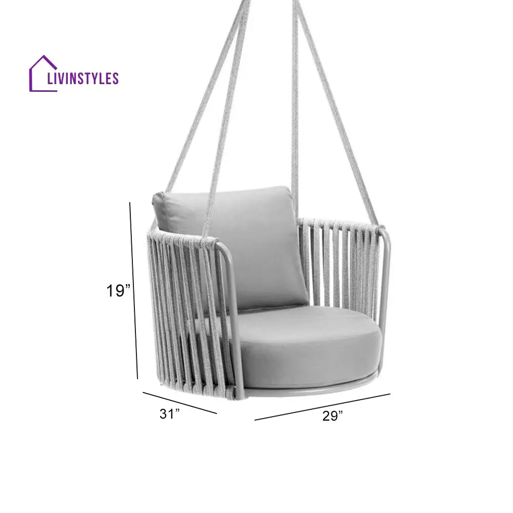 Airmood Single Seater Hanging Swing Without Stand For Balcony Garden Swing (Grey) - Swings