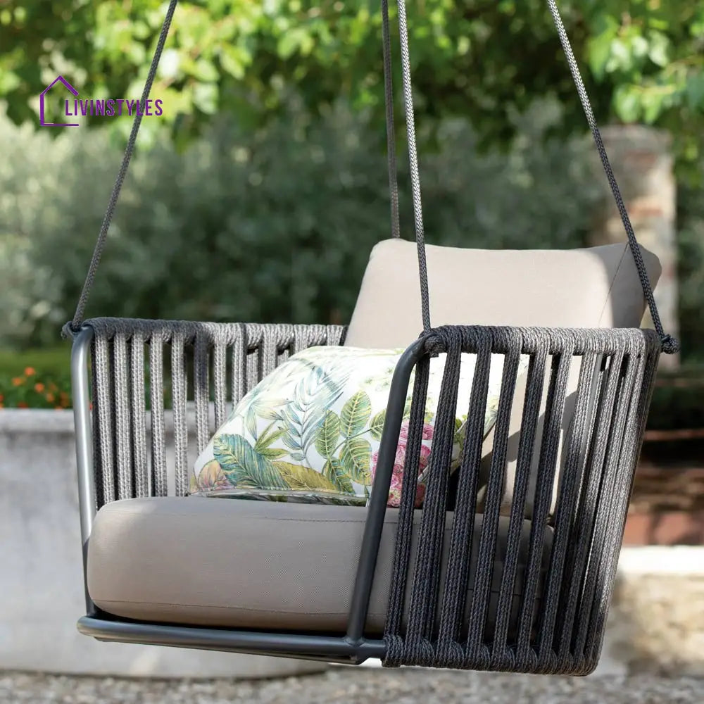 Airmood Single Seater Hanging Swing Without Stand For Balcony Garden Swing (Grey) - Swings