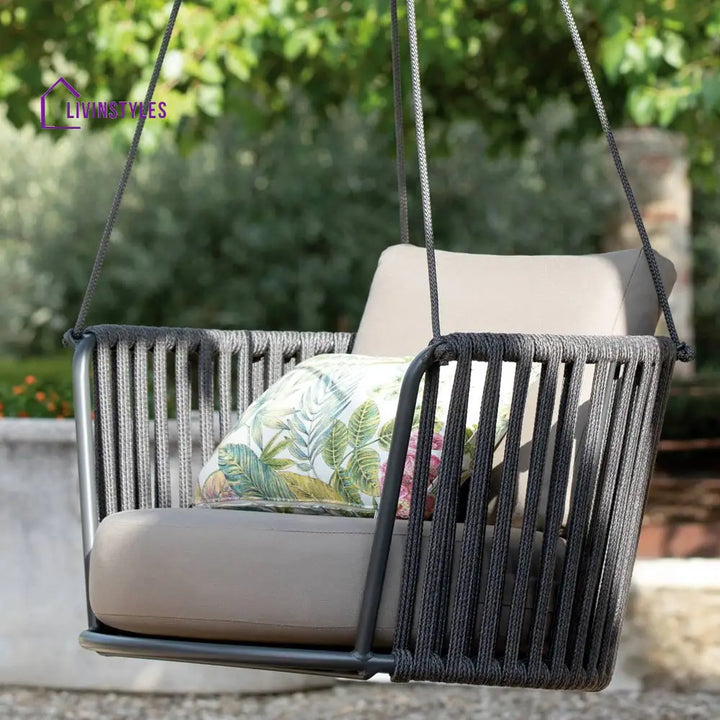 Airmood Single Seater Hanging Swing Without Stand For Balcony Garden Swing (Grey) - Swings
