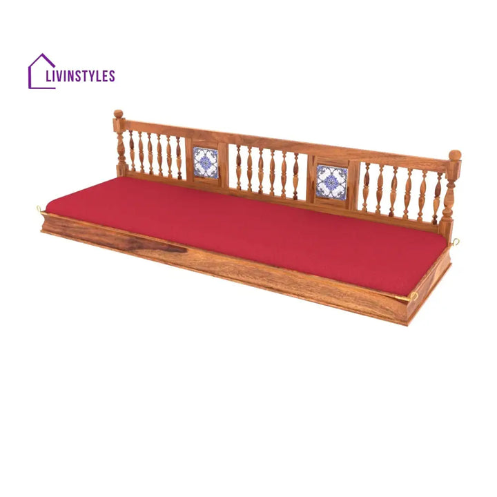 Aisha Classic Flower Tiled Modern Wooden Swing for Home Swing