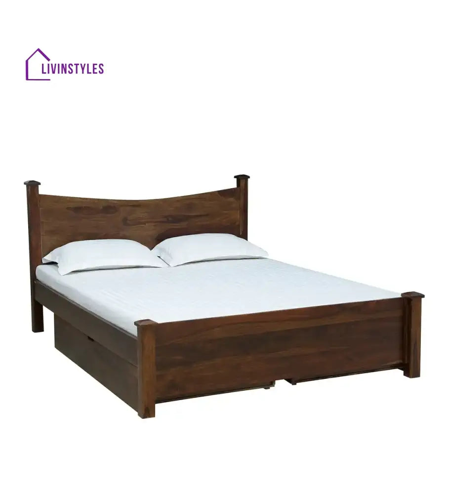 Polo Solid Sheesham Wood Storage Beds Bedroom Furniture Sets