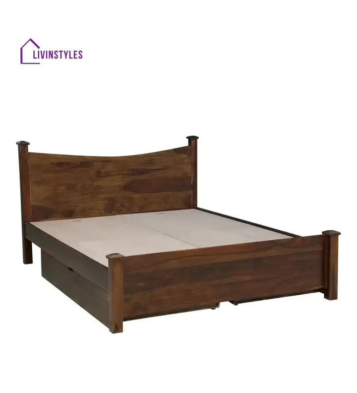 Polo Solid Sheesham Wood Storage Beds Bedroom Furniture Sets