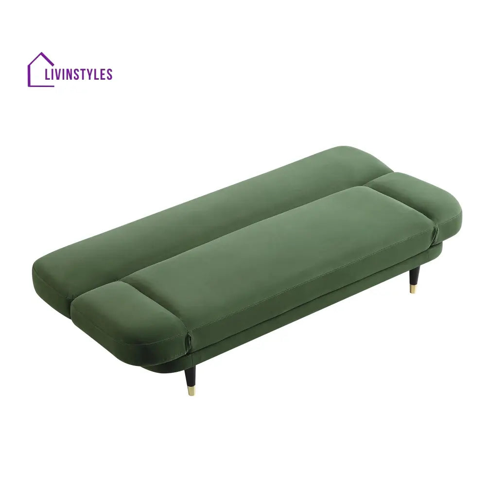 Solna 2-Seater Sofa Bed Moss Green Velvet Sofa Beds