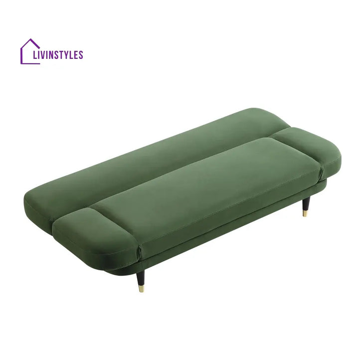 Solna 2-Seater Sofa Bed Moss Green Velvet Sofa Beds