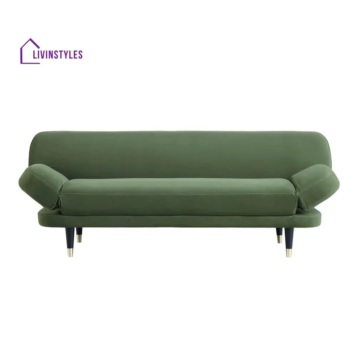 Solna 2-Seater Sofa Bed Moss Green Velvet Sofa Beds